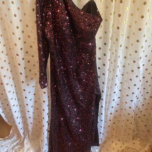 Plus size Off the shoulder sequins party/prom dress